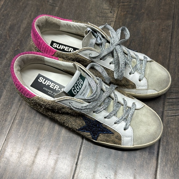 Golden goose leopard print with blue star super star - Picture 5 of 11